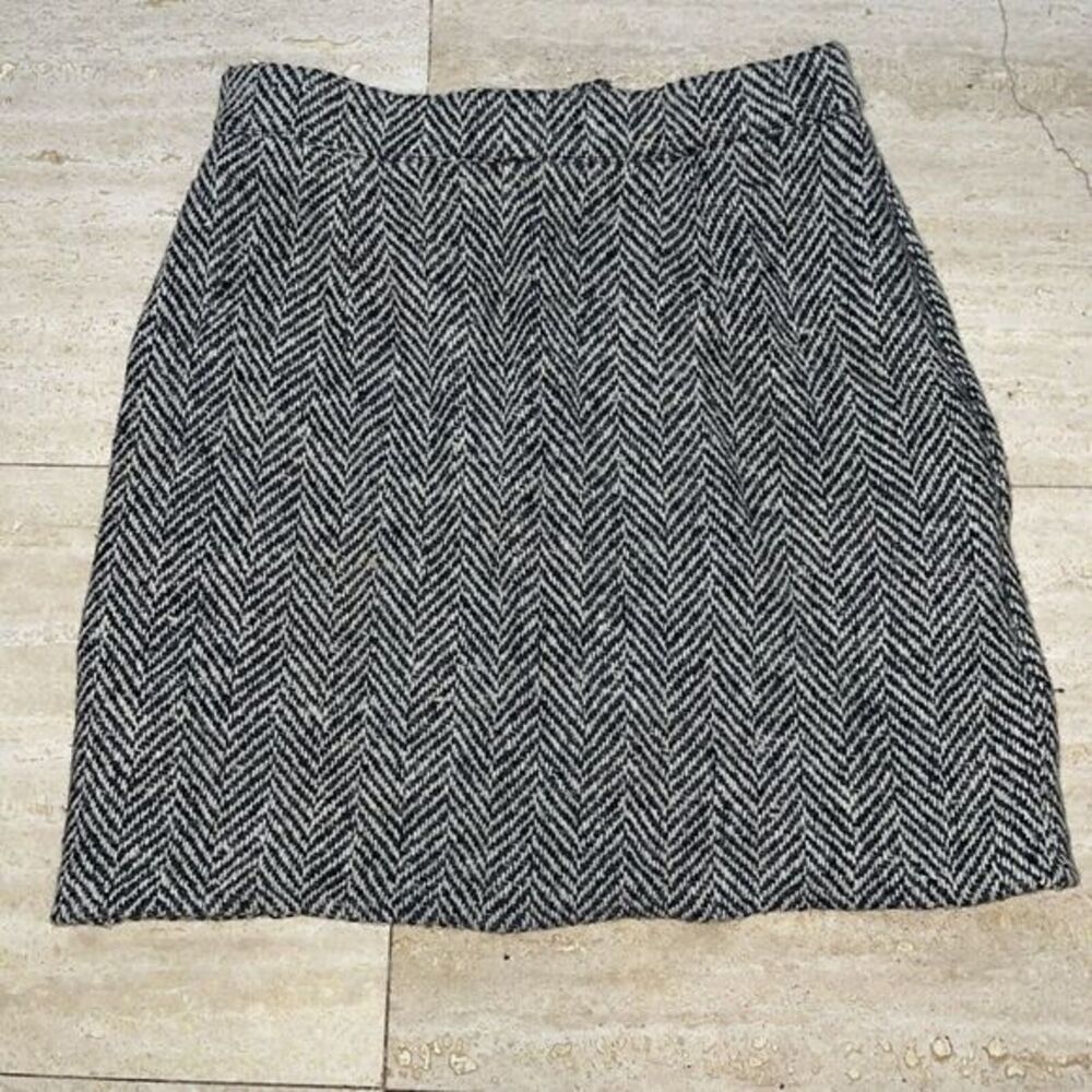 Italian Tiziana Short Pencil Skirt Size 44 Wool Tweet Made In Italy